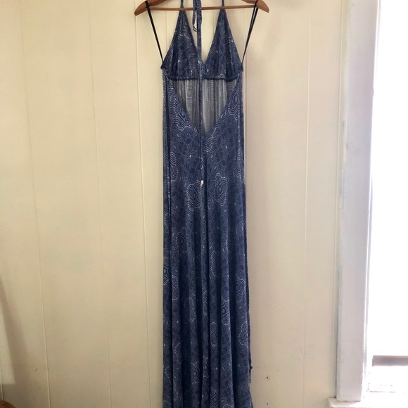 Indigo, floor-length, patterned dress by Alexie - Picture 2 of 2